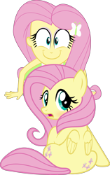 Size: 2969x4731 | Tagged: safe, artist:masem, artist:slb94, edit, editor:slayerbvc, vector edit, fluttershy, human, pegasus, pony, equestria girls, g4, all fours, creepy, creepy smile, eyeshadow, faic, female, human ponidox, imminent snuggles, looking back, makeup, mare, open mouth, rapeface, self ponidox, simple background, sitting, smiling, transparent background, vector