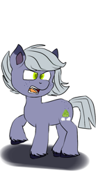 Size: 675x1200 | Tagged: safe, limestone pie, earth pony, pony, g4, angry, cloven hooves, colored hooves, colored pupils, fangs, freckles, open mouth, simple background, white background