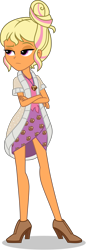 Size: 2780x8090 | Tagged: safe, artist:cantercoltz, edit, editor:slayerbvc, vector edit, chestnut magnifico, equestria girls, equestria girls specials, g4, my little pony equestria girls: movie magic, clothes, crossed arms, female, high heels, no makeup edit, shoes, simple background, solo, transparent background, vector