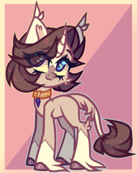 Size: 771x972 | Tagged: safe, artist:_spacemonkeyz_, oc, oc only, oc:elytrah, pony, unicorn, curved horn, female, horn, mare, solo