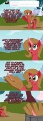 Size: 1148x3206 | Tagged: safe, artist:ladyanidraws, oc, oc:pun, earth pony, pony, ask pun, ask, comic, fake horn, fake wings, female, mare
