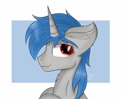 Size: 1080x863 | Tagged: safe, artist:janelearts, oc, oc only, oc:ponywka, pony, unicorn, bust, chest fluff, commission, ear fluff, looking at you, male, simple background, solo, stallion, white background