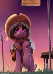 Size: 2500x3500 | Tagged: safe, artist:skitsroom, derpibooru exclusive, oc, oc only, oc:eleane tih, pony, unicorn, bronybait, chest fluff, cute, female, free hugs, hat, high res, looking up, mare, sign, solo