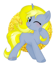 Size: 1032x1212 | Tagged: safe, artist:pink-soul27, oc, oc only, oc:sugar pin, pony, unicorn, female, looking at you, mare, one eye closed, simple background, solo, transparent background, wink
