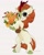 Size: 864x1080 | Tagged: safe, artist:hattiezazu, autumn blaze, kirin, g4, awwtumn blaze, bipedal, bouquet, cute, female, flower, leonine tail, simple background, solo, white background