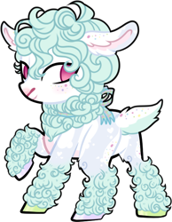 Size: 502x648 | Tagged: safe, artist:mourningfog, oc, oc only, pony, sheep, simple background, solo, transparent background