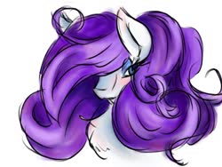 Size: 960x720 | Tagged: safe, artist:eastsun, rarity, pony, g4, bust, chest fluff, female, lidded eyes, portrait, simple background, solo, white background