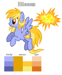 Size: 1024x1228 | Tagged: safe, artist:soarindash10, oc, oc only, oc:bloom, pegasus, pony, color palette, cutie mark, pegasus oc, simple background, solo, wings