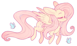 Size: 1439x861 | Tagged: safe, artist:drowsydolls, fluttershy, butterfly, pegasus, pony, g4, chest fluff, cute, ear fluff, eyes closed, female, mare, shyabetes, simple background, solo, transparent background