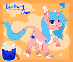 Size: 1311x1106 | Tagged: safe, artist:duskyvelvet, oc, oc:blueberryjam, hybrid, mule, pony, unicorn