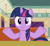 Size: 851x775 | Tagged: safe, screencap, twilight sparkle, alicorn, pony, g4, the saddle row review, booth, cropped, cute, female, looking at you, smiling, solo, spread hooves, table, twiabetes, twilight sparkle (alicorn)