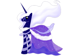 Size: 2338x1700 | Tagged: safe, artist:whitewing1, oc, oc only, oc:winter moon, alicorn, pony, clothes, dress, female, gala dress, mare, simple background, solo, transparent background