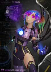 Size: 900x1273 | Tagged: dead source, safe, artist:adamarc1, rainbow dash, human, g4, female, humanized, looking at you, solo