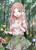 Size: 1000x1400 | Tagged: dead source, safe, artist:_破裂之星_, angel bunny, fluttershy, human, g4, beautiful, clothes, cute, female, forest, humanized, miniskirt, moe, mushroom, shyabetes, skirt