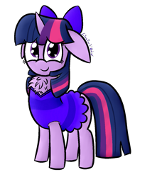 Size: 1015x1112 | Tagged: safe, artist:silvatwiliqular, twilight sparkle, pony, g4, bow, clothes, dress, female, floppy ears, hair bow, heart eyes, neck fluff, simple background, solo, transparent background, wingding eyes
