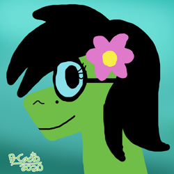 Size: 1000x1000 | Tagged: safe, artist:b-cacto, oc, oc only, oc:prickly pears, pony, 1000 hours in gimp, flower, flower in hair, glasses, looking at you, mole, quality, solo