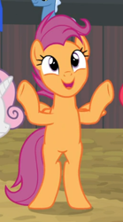 Size: 336x604 | Tagged: safe, screencap, pokey pierce, scootaloo, sweetie belle, pegasus, pony, g4, growing up is hard to do, bipedal, cropped, cute, cutealoo, female, older, older scootaloo, older sweetie belle, open mouth, solo focus