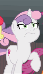 Size: 552x941 | Tagged: safe, screencap, sweetie belle, pony, unicorn, g4, growing up is hard to do, cropped, faic, female, looking up, mare, offscreen character, older, older sweetie belle, solo focus, windswept mane
