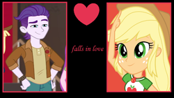 Size: 774x440 | Tagged: safe, artist:3d4d, applejack, dirk thistleweed, accountibilibuddies: rainbow dash, equestria girls, g4, how to backstage, my little pony equestria girls: better together, appledirk, female, male, meme, shipping, shipping domino, straight