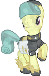 Size: 1004x1536 | Tagged: safe, artist:topsangtheman, gameloft, golden hooves (g4), crystal pony, pony, g4, raised hoof, simple background, transparent background