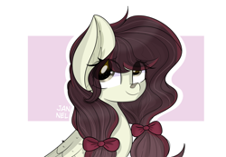 Size: 5787x3996 | Tagged: safe, artist:janelearts, oc, oc only, pegasus, pony, absurd resolution, commission, cute, ear fluff, female, mare, ocbetes, ribbon, simple background, solo, white background