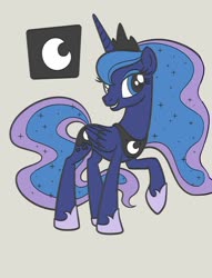 Size: 800x1049 | Tagged: safe, artist:dirtyker, princess luna, pony, g4, coloring page, female, gray background, simple background, solo