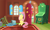 Size: 2160x1280 | Tagged: safe, anonymous artist, big macintosh, fluttershy, earth pony, pegasus, pony, series:fm holidays, g4, april fools, bucket, confused, door, female, fluttershy's cottage, glass of water, lineless, lip bite, male, mare, no pupils, prank, puddle, question mark, raised eyebrow, ship:fluttermac, shipping, smiling, stallion, straight