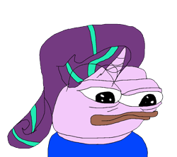 Size: 974x864 | Tagged: safe, starlight glimmer, g4, abomination, ambiguous gender, fren, meme, pepe, simple background, solo, transparent background