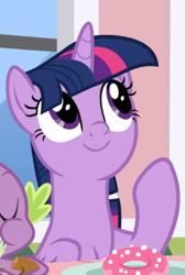 Size: 527x784 | Tagged: safe, screencap, twilight sparkle, alicorn, pony, g4, the ending of the end, cropped, cute, female, offscreen character, smiling, solo, twiabetes, twilight sparkle (alicorn)