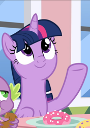 Size: 612x865 | Tagged: safe, screencap, twilight sparkle, alicorn, pony, g4, the ending of the end, cropped, cute, female, looking up, offscreen character, smiling, solo, twiabetes, twilight sparkle (alicorn)