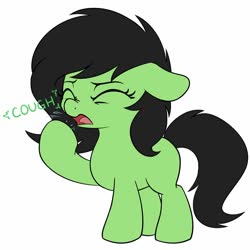 Size: 1000x1000 | Tagged: safe, artist:skitter, oc, oc only, oc:filly anon, pony, coughing, female, filly, implied coronavirus, solo