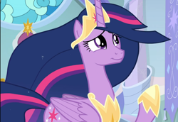 Size: 1360x937 | Tagged: safe, screencap, twilight sparkle, alicorn, pony, g4, the last problem, cropped, crown, cute, ethereal mane, female, jewelry, mare, older, older twilight, older twilight sparkle (alicorn), peytral, princess twilight 2.0, regalia, smiling, solo, twiabetes, twilight sparkle (alicorn)