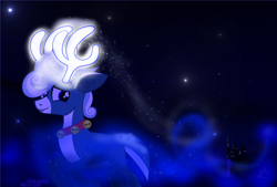 Size: 3504x2368 | Tagged: safe, artist:fusion sparkle, oc, oc only, oc:diego, deer, reindeer, canon x oc, canterlot, canterlot castle, flying, high res, magic, night, solo