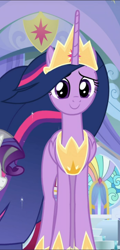 Size: 452x939 | Tagged: safe, screencap, twilight sparkle, alicorn, pony, g4, the last problem, cropped, crown, cute, ethereal mane, female, jewelry, older, older twilight, older twilight sparkle (alicorn), peytral, princess twilight 2.0, regalia, smiling, solo focus, twiabetes, twilight sparkle (alicorn)