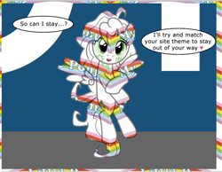 Size: 669x519 | Tagged: safe, artist:badumsquish-edits, derpibooru exclusive, edit, oc, oc only, oc:derpi dot, pony, derpibooru, april fools, april fools 2020, badumsquish is trying to murder us, cute, dialogue, floating wings, heart, messy mane, meta, ocbetes, pixel art, show accurate, solo, talking to viewer, tiny, tiny ponies, wings