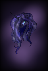 Size: 1440x2128 | Tagged: safe, artist:mysteriousshine, nightmare moon, alicorn, pony, g4, bust, female, gradient background, mare, solo