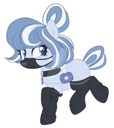 Size: 1280x1432 | Tagged: safe, artist:magicdarkart, oc, oc only, earth pony, pony, clothes, deviantart watermark, female, mare, mask, obtrusive watermark, simple background, socks, solo, surgical mask, transparent background, watermark