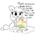 Size: 2250x2250 | Tagged: safe, artist:thehuskylord, artist:tjpones edits, edit, applejack, bright mac, pear butter, earth pony, pony, comic:fillies, g4, applebetes, bed, blank flank, crayon, crayon drawing, cute, dialogue, drawing, female, filly, freckles, heart, high res, implied good clean married sex, implied sex, innocent, innocent innuendo, innuendo, jackabetes, mare, painfully innocent, picture, sexually oblivious, simple background, solo, tooth gap, traditional art, weapons-grade cute, white background, younger