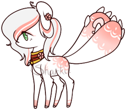 Size: 305x267 | Tagged: safe, artist:14th-crown, oc, oc only, pony, augmented tail, base used, clothes, flower, flower in hair, scarf, simple background, solo, transparent background