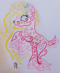 Size: 2619x3212 | Tagged: oc name needed, safe, artist:dawn-designs-art, oc, oc only, deer, deer pony, original species, abstract, abstract art, deer oc, high res, modern art, oc unknown, solo, traditional art