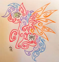 Size: 2984x3139 | Tagged: oc name needed, safe, artist:dawn-designs-art, oc, oc only, pegasus, pony, abstract, abstract art, high res, modern art, solo, traditional art