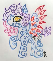 Size: 2835x3284 | Tagged: oc name needed, safe, artist:dawn-designs-art, oc, oc only, pegasus, pony, abstract, abstract art, high res, modern art, solo, traditional art