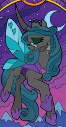Size: 394x759 | Tagged: safe, artist:andy price, idw, official comic, queen chrysalis, changeling, changeling queen, g4, reflections, spoiler:comic, cropped, cute, cutealis, female, mirror universe, reversalis