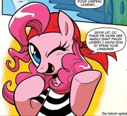 Size: 628x575 | Tagged: safe, artist:brenda hickey, idw, official comic, pinkie pie, g4, spoiler:comic, spoiler:comic14, comic panel, cropped