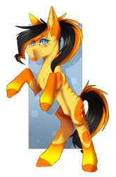 Size: 1552x2357 | Tagged: safe, artist:fluxittu, oc, oc only, oc:blythe, earth pony, pony, female, mare, rearing, simple background, solo, transparent background