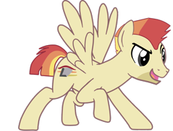 Size: 846x638 | Tagged: safe, artist:gmaplay, oc, oc only, oc:jet stream, pegasus, pony, base used, dreamworks face, eyebrows, male, open mouth, open smile, pegasus oc, raised eyebrow, raised hoof, simple background, smiling, solo, spread wings, stallion, transparent background, wings