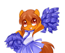 Size: 1226x1000 | Tagged: safe, artist:loyaldis, oc, oc only, oc:zip circuit, earth pony, pony, bipedal, blushing, cheerleader, cheerleader outfit, clothes, commission, crossdressing, dress, excited, eye clipping through hair, happy, heart eyes, male, open mouth, pleated skirt, pom pom, simple background, skirt, solo, stallion, transparent background, wingding eyes, your character here