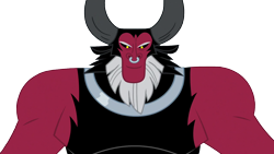 Size: 1280x720 | Tagged: safe, artist:background-conquerer, lord tirek, centaur, g4, the ending of the end, beard, evil smile, facial hair, grin, horns, looking at you, male, muscles, nose piercing, nose ring, piercing, septum piercing, simple background, smiling, solo, transparent background, vector, yellow eyes