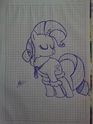 Size: 2448x3264 | Tagged: safe, rarity, pony, unicorn, g4, female, graph paper, high res, monochrome, solo, traditional art