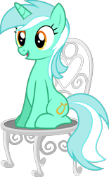 Size: 1941x3138 | Tagged: safe, artist:anonymouspotato, derpibooru exclusive, lyra heartstrings, pony, unicorn, g4, chair, female, mare, meme, open mouth, simple background, sitting, sitting lyra, solo, transparent background, vector